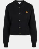 Gilet 100% Laine Tiger Crest Buttoned noir